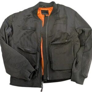 Banana Republic Green Bomber Jacket with Stand-Up Collar